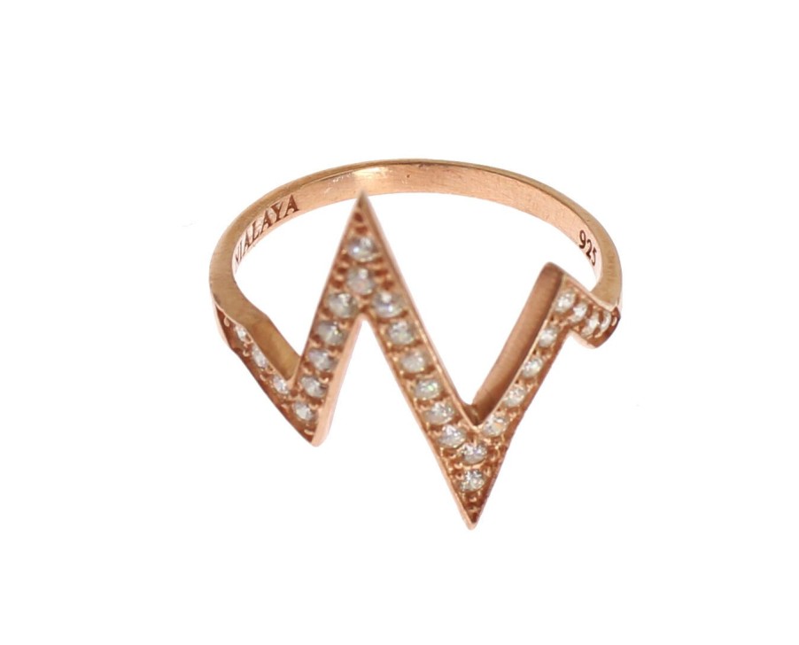 Women Nialaya Women'S Rings | Nialaya Pink Gold 925 Silver Womens Clear Ring