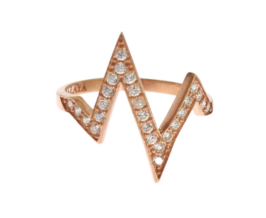 Women Nialaya Women'S Rings | Nialaya Pink Gold 925 Silver Womens Clear Ring