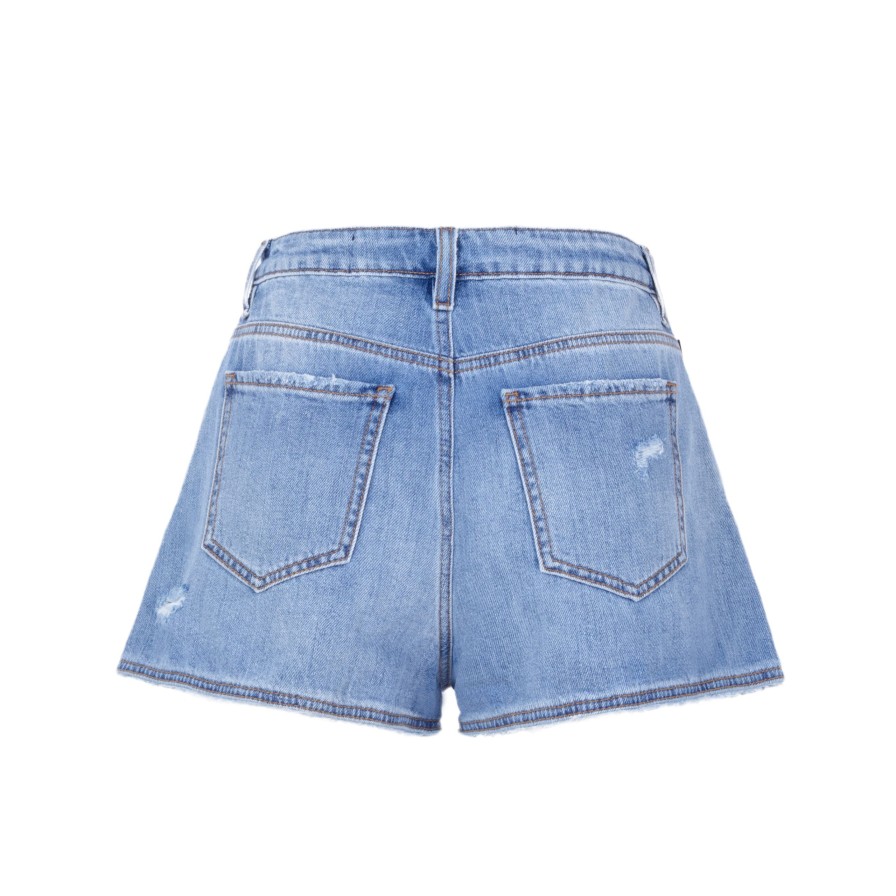 Women Love Moschino Women'S Shorts | Love Moschino Chic Cotton Rabbit-Stitched Denim Shorts