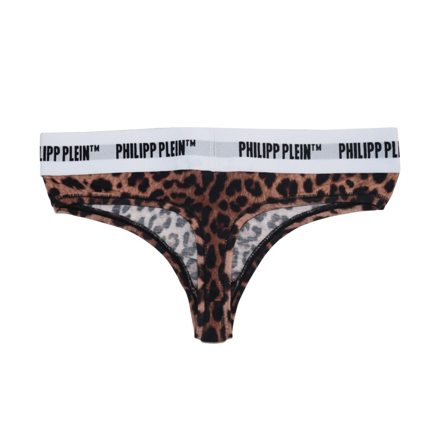 Women Philipp Plein Women'S Underwear | Philipp Plein Chic Leopard Print Thong Twin Pack