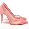 Women Christian Louboutin Women'S Pumps | Christian Louboutin Pink Galativi Suede High Heels Pumps