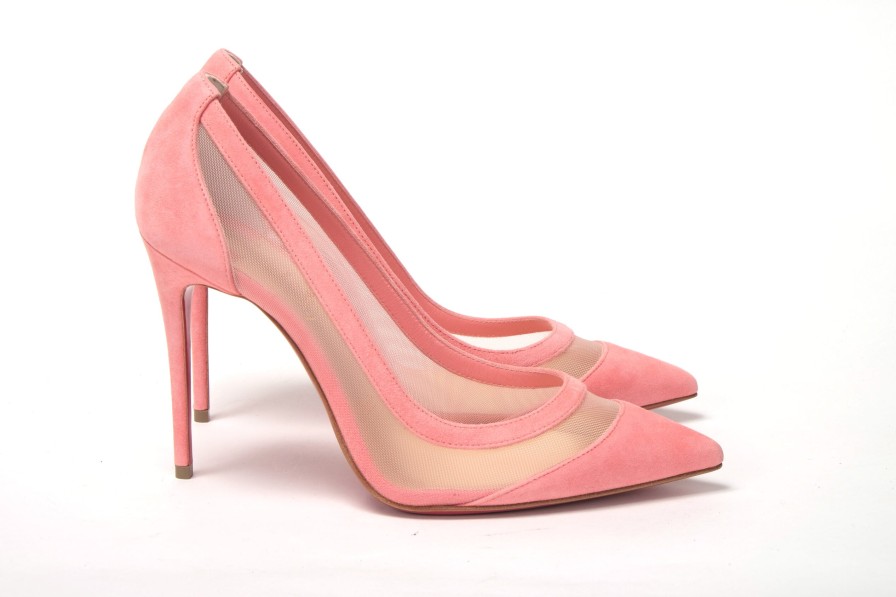 Women Christian Louboutin Women'S Pumps | Christian Louboutin Pink Galativi Suede High Heels Pumps