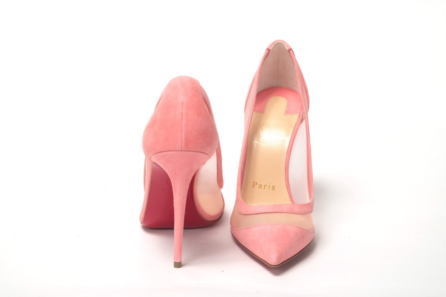 Women Christian Louboutin Women'S Pumps | Christian Louboutin Pink Galativi Suede High Heels Pumps