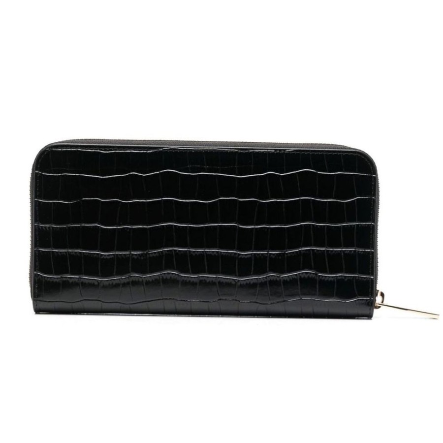 Women Baldinini Trend Women'S Wallets | Baldinini Trend Elegant Croco Print Leather Wallet With Metal Accent