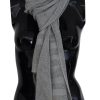 Women John Galliano Women'S Scarves | John Galliano Gray Logo Knitted Neck Wrap Shawl Foulard Scarf