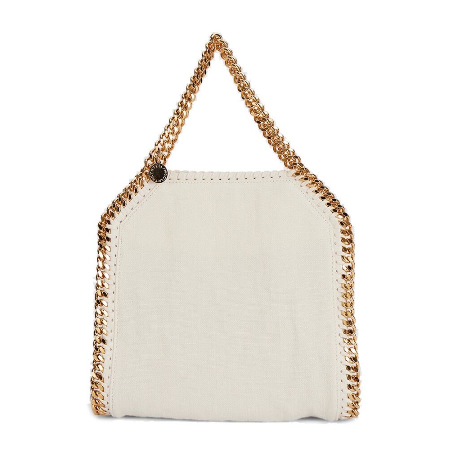 Women Stella McCartney Women'S Crossbody Bags | Stella Mccartney Chic Mini Falabella Canvas Tote - Pristine White