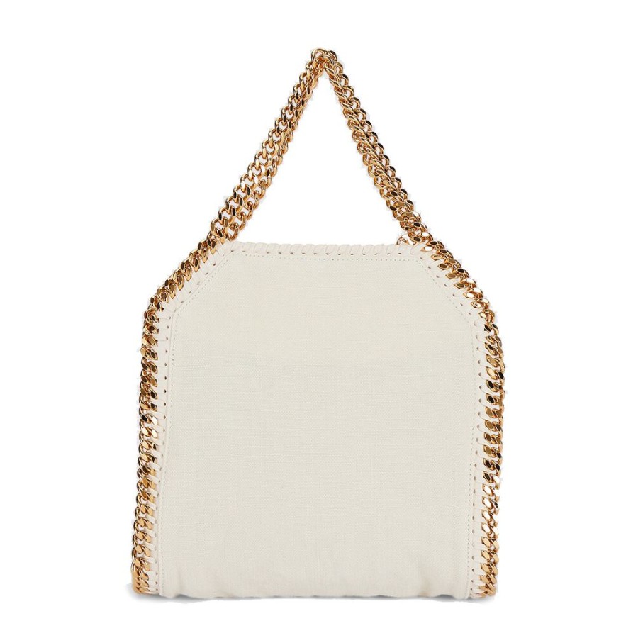 Women Stella McCartney Women'S Crossbody Bags | Stella Mccartney Chic Mini Falabella Canvas Tote - Pristine White