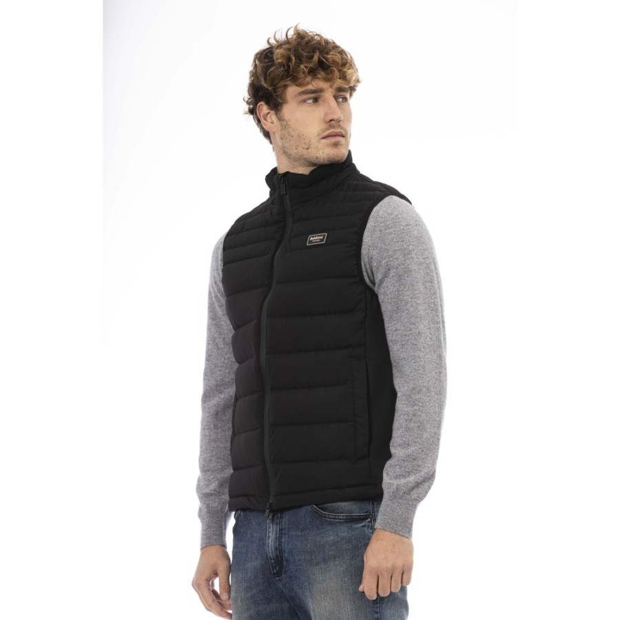 Men Baldinini Trend Men'S Vests | Baldinini Trend Black Polyester Vest