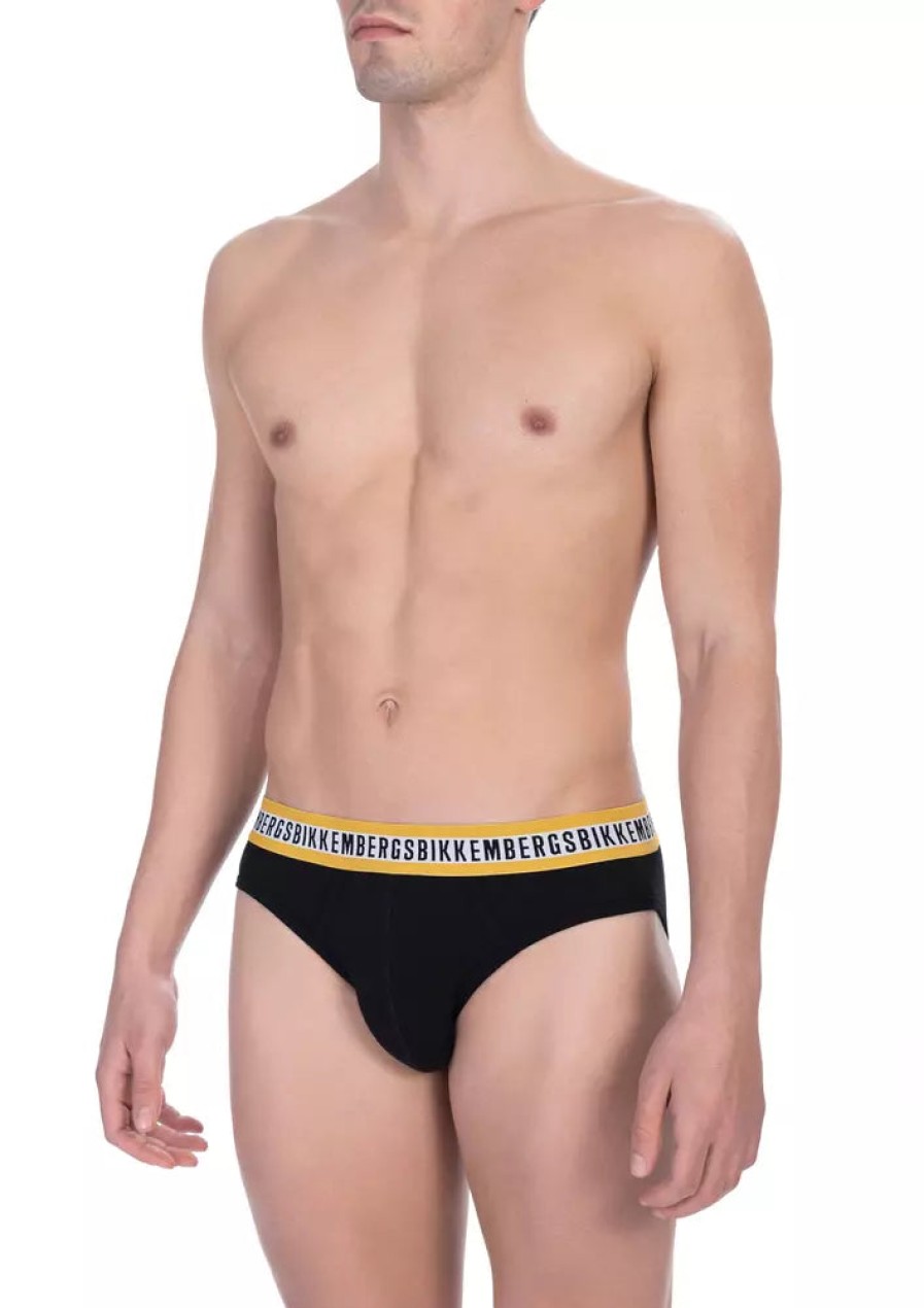 Men Bikkembergs Men'S Underwear | Bikkembergs Elegant Dual-Pack Men'S Briefs In Black