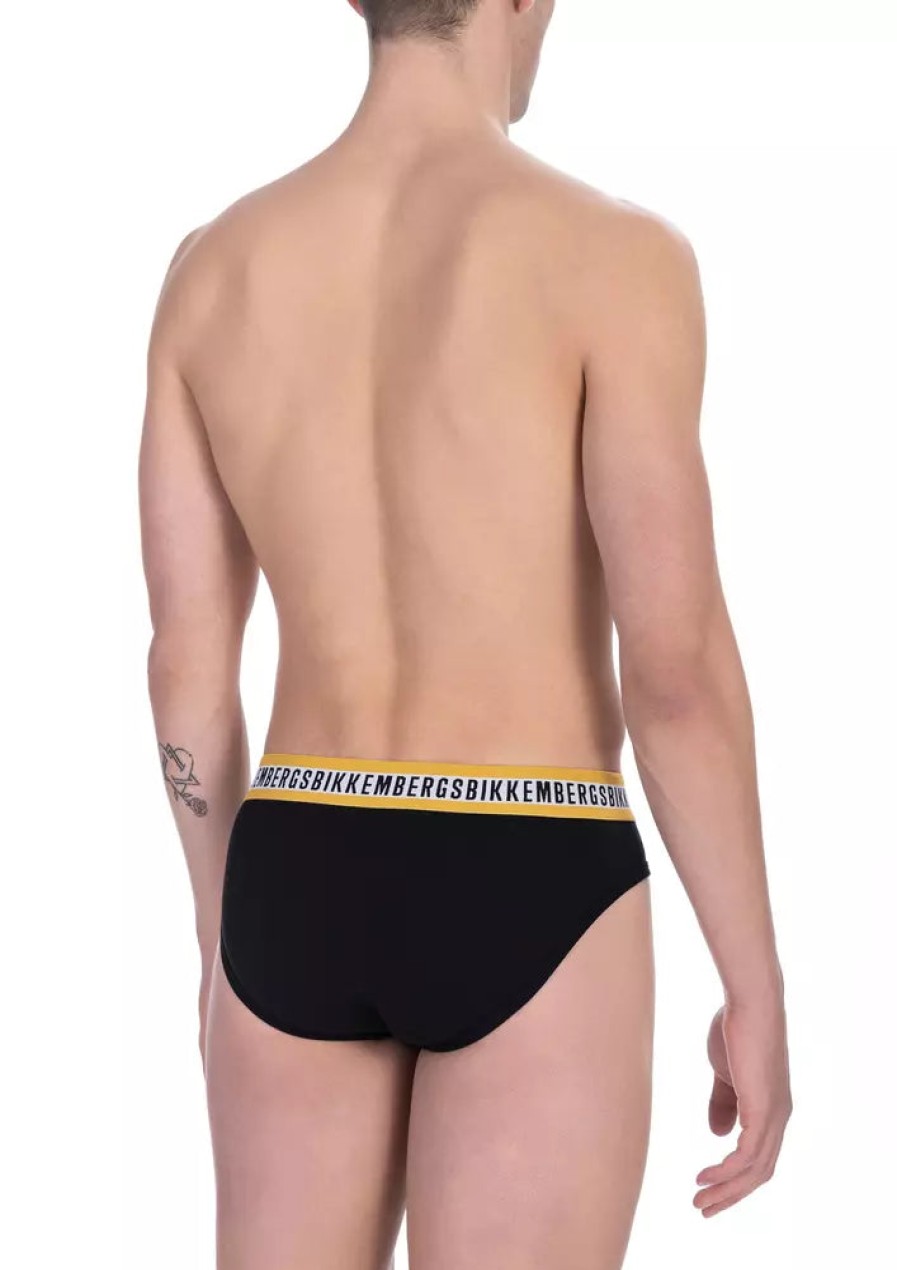 Men Bikkembergs Men'S Underwear | Bikkembergs Elegant Dual-Pack Men'S Briefs In Black