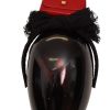 Women Dolce & Gabbana Women'S Headbands | Dolce & Gabbana Black Cotton Red Hat Sicily Bag Headband Diadem