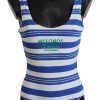 Women Dolce & Gabbana Women'S Swimwear | Dolce & Gabbana Blue Striped One Piece Women Beachwear Bikini