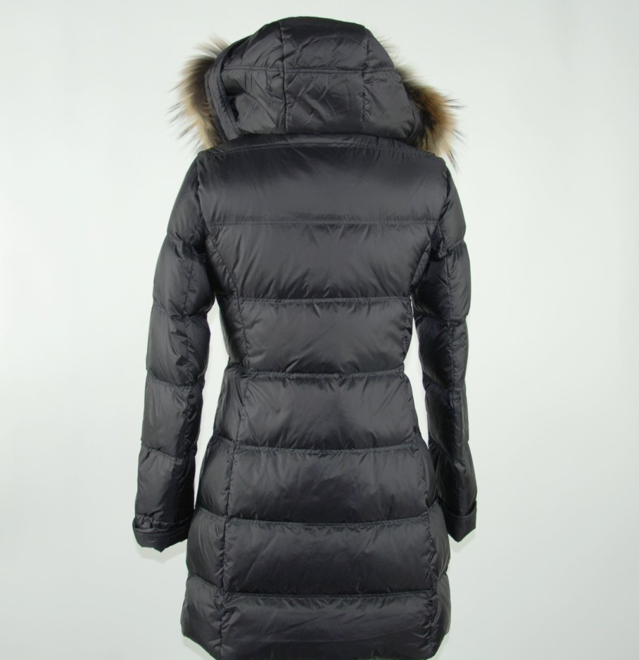 Women Emilio Romanelli Women'S Jackets & Coats | Emilio Romanelli Elegant Black Polyester Duck Down Jacket