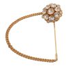 Women Dolce & Gabbana Women'S Brooches | Dolce & Gabbana Gold Brass Clear Crystal Chain Pin Women Brooch