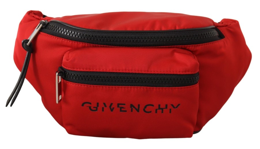 Men Givenchy Men'S Luggage And Travel | Givenchy Red Polyamide Light Bum Belt Bag