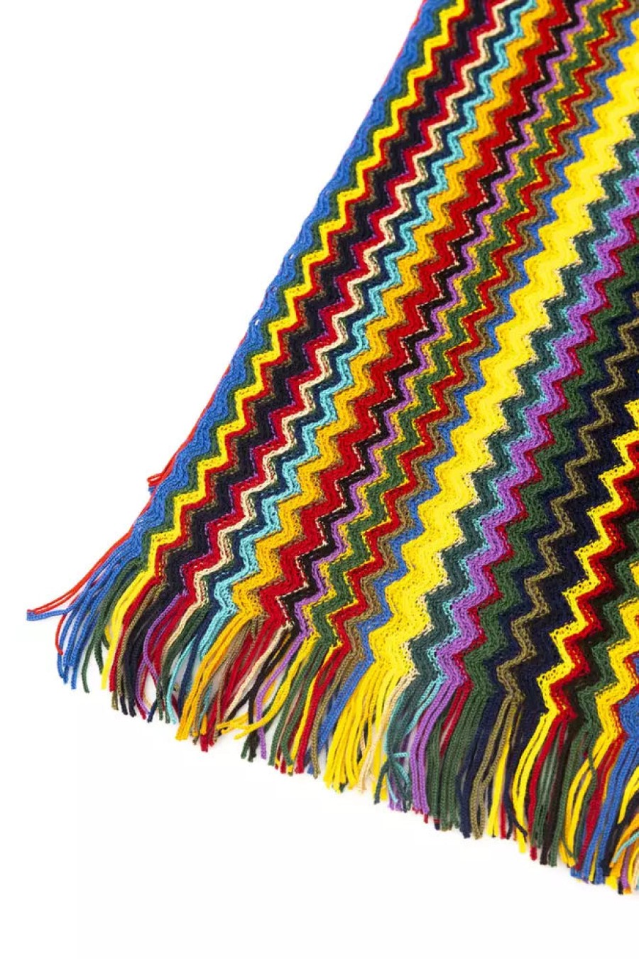 Men Missoni Men'S Scarves | Missoni Geometric Fantasy Multicolor Fringed Scarf