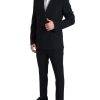 Men Dolce & Gabbana Men'S Suits | Dolce & Gabbana Black 2 Piece Double Breasted Sicilia Suit