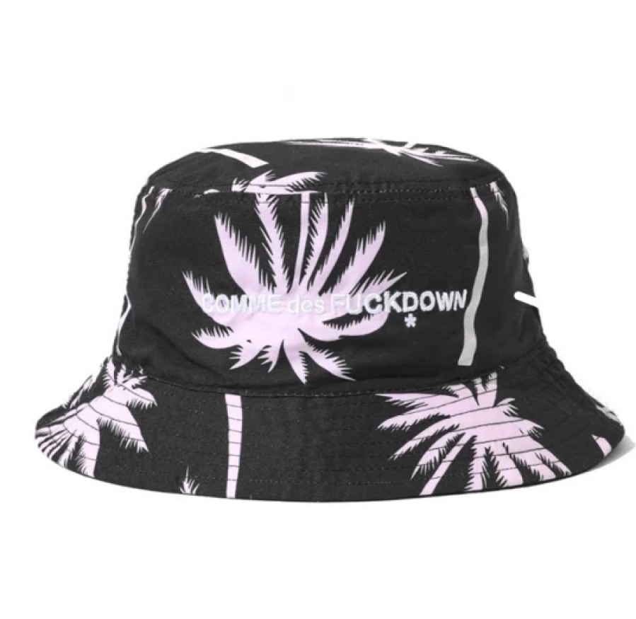 Women Comme Des Fuckdown Women'S Hats | Comme Des Fuckdown Palm-Printed Fisherman Hat With Embroidered Detail