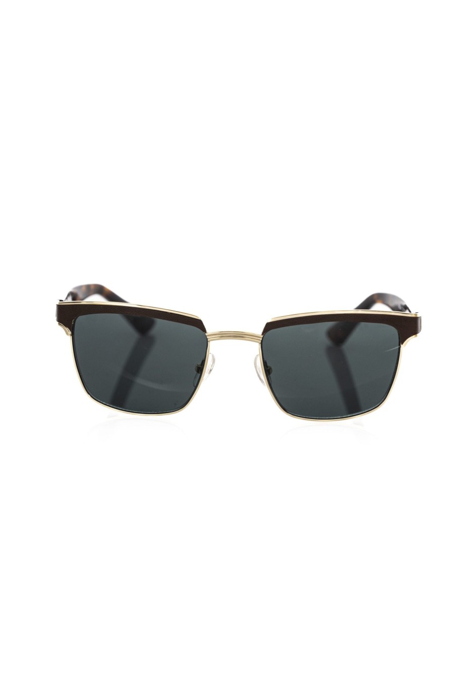 Men Frankie Morello | Frankie Morello Elegant Clubmaster Sunglasses With Leather Detail