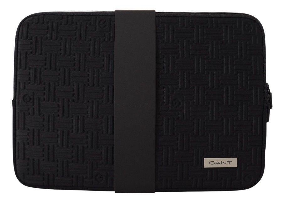 Men Gant Men'S Other Accessories | Gant Black Padded Pouch Bag Zipper Cover Sleeve Case