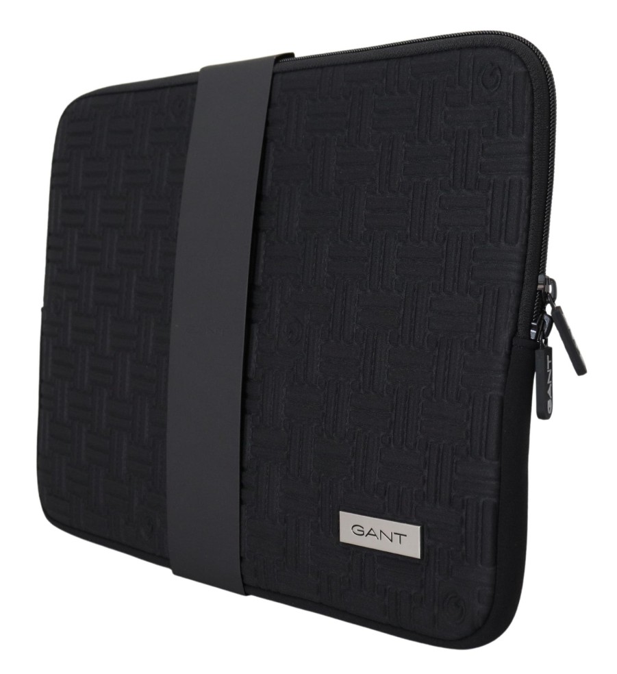 Men Gant Men'S Other Accessories | Gant Black Padded Pouch Bag Zipper Cover Sleeve Case