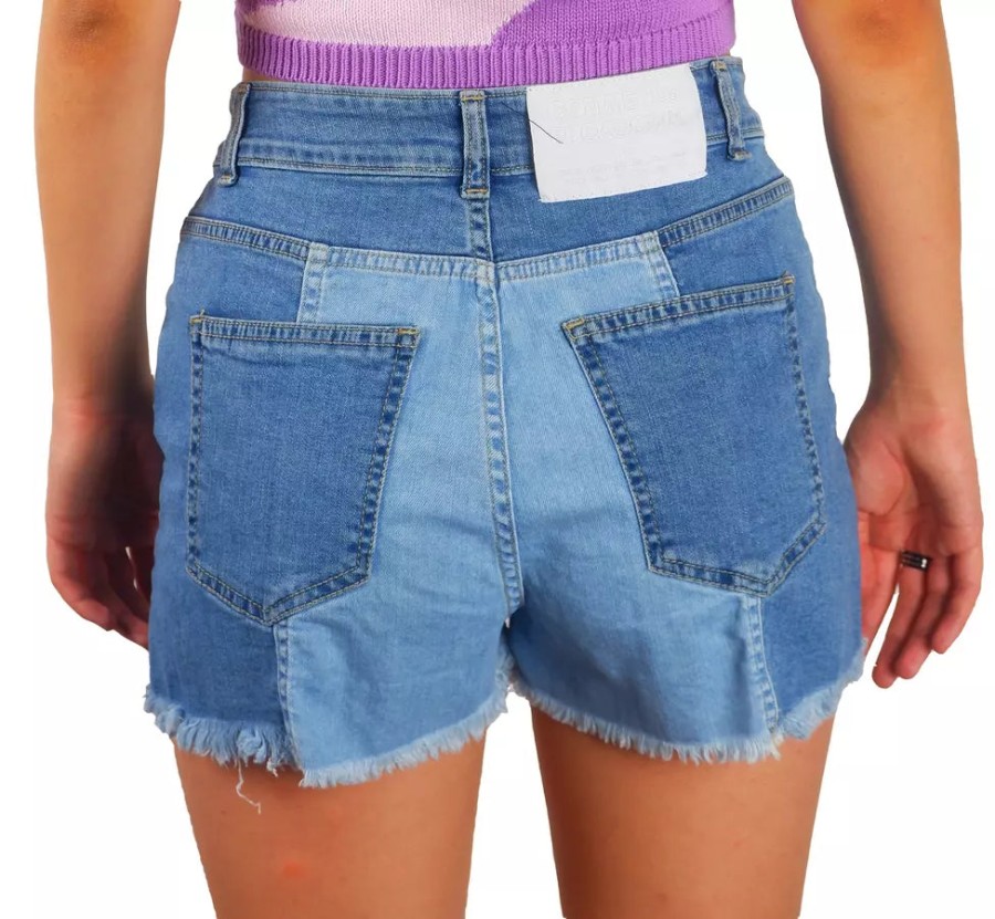 Women Comme Des Fuckdown Women'S Shorts | Comme Des Fuckdown Chic Denim Shorts With Raw Hem Edge