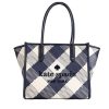 Women Kate Spade Women'S Tote Bags | Kate Spade Ella Gingham Blazer Blue Oversized Woven Shoulder Tote Bag