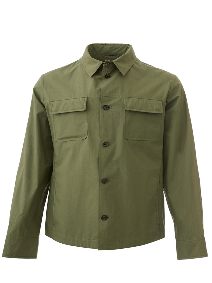 Men Sealup Men'S Blazers | Sealup Green Cotton Saharan Jacket