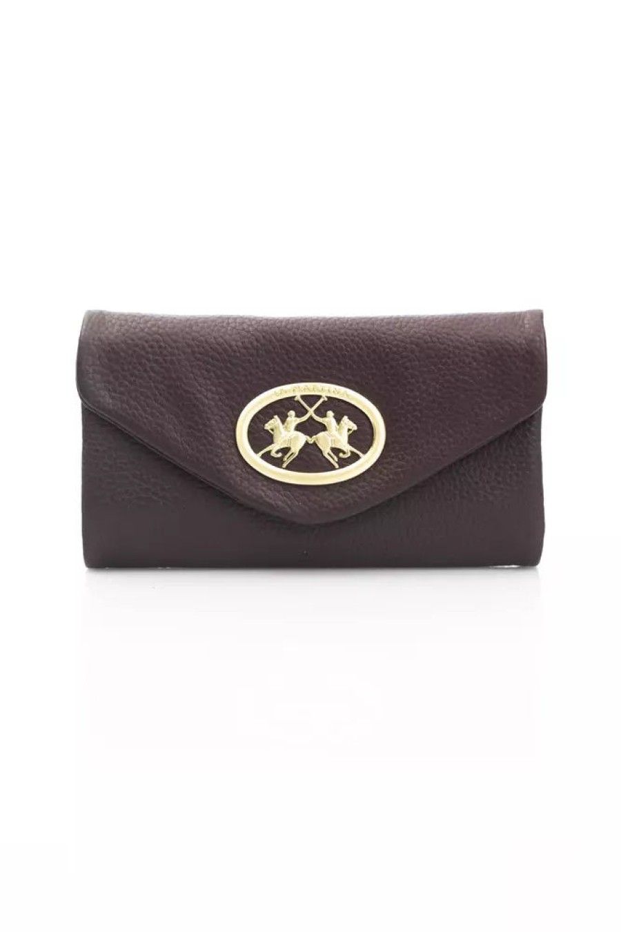 Women La Martina Women'S Wallets | La Martina Elegant Black Leather Flap Wallet