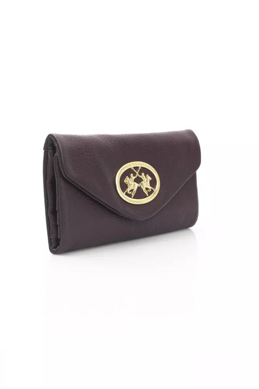 Women La Martina Women'S Wallets | La Martina Elegant Black Leather Flap Wallet