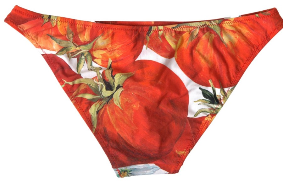 Women Dolce & Gabbana Women'S Swimwear | Dolce & Gabbana Orange Pumpkin Beachwear Bikini Bottom Swimwear