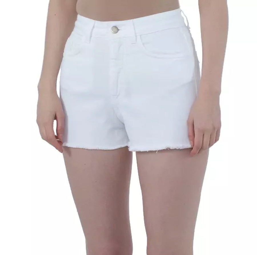 Women Comme Des Fuckdown Women'S Shorts | Comme Des Fuckdown Chic Raw Hem Logo Cotton Shorts