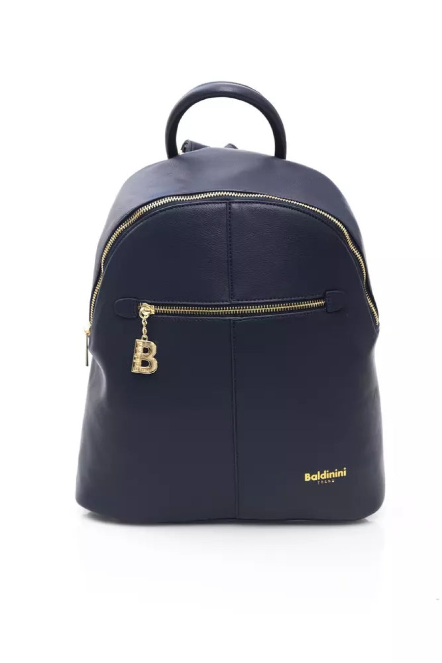 Women Baldinini Trend Women Backpacks | Baldinini Trend Elegant Blue Backpack With Golden Accents