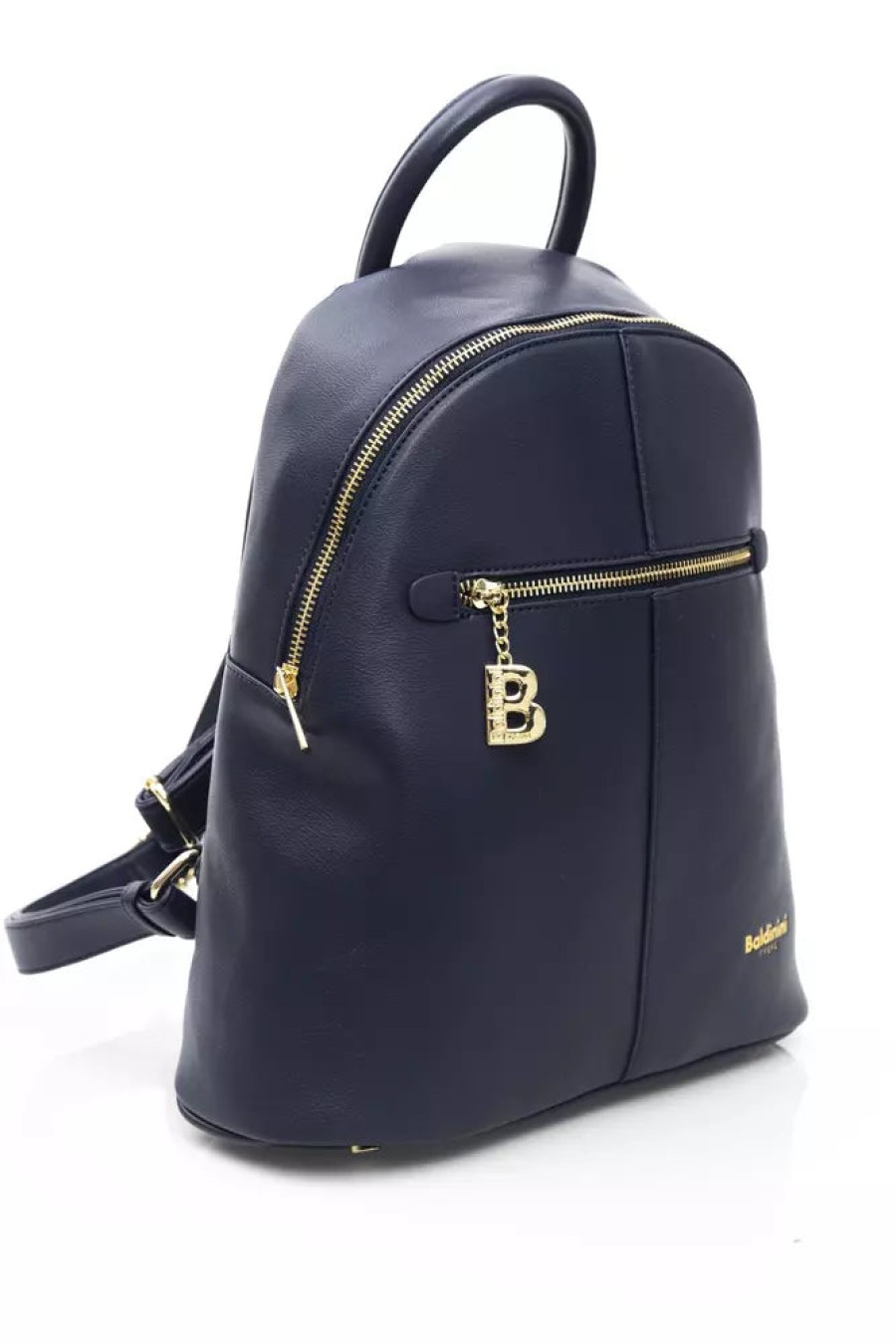 Women Baldinini Trend Women Backpacks | Baldinini Trend Elegant Blue Backpack With Golden Accents