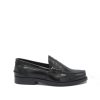 Men Saxone of Scotland Men'S Loafers | Saxone Of Scotland Black Spazzolato Leather Mens Loafers Shoes