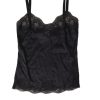 Women Dolce & Gabbana Women'S Underwear | Dolce & Gabbana Black Lace Silk Sleepwear Camisole Top Underwear