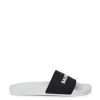 Men Balenciaga Men'S Slide Sandals | Balenciaga White/Black Pool Slide With Logo