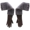 Women Dolce & Gabbana Women'S Gloves | Dolce & Gabbana Gray Mink Fur Lambskin Suede Leather Gloves