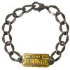 Women John Galliano Women'S Bracelets | John Galliano Silver Tone Brass Chain Logo Plaque Branded Antique Brac