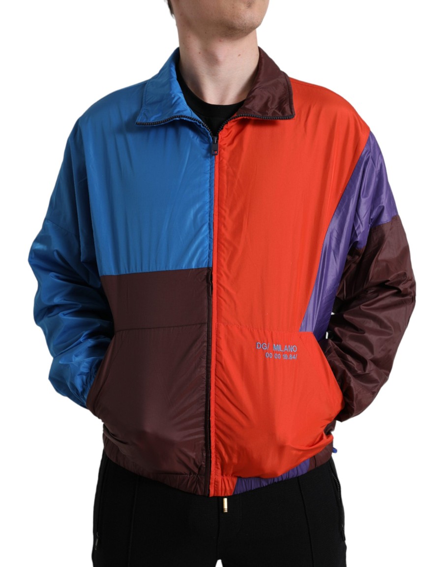 Men Dolce & Gabbana Men'S Jackets | Dolce & Gabbana Multicolor Color Windbreaker Jacket