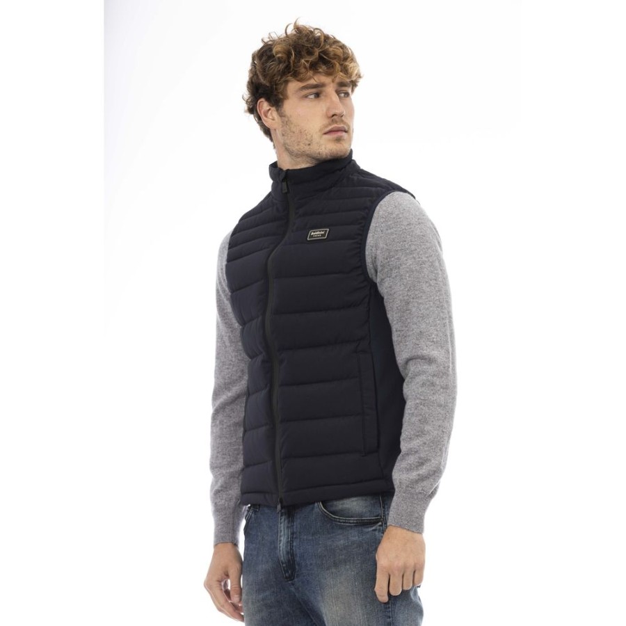 Men Baldinini Trend Men'S Vests | Baldinini Trend Blue Polyester Vest