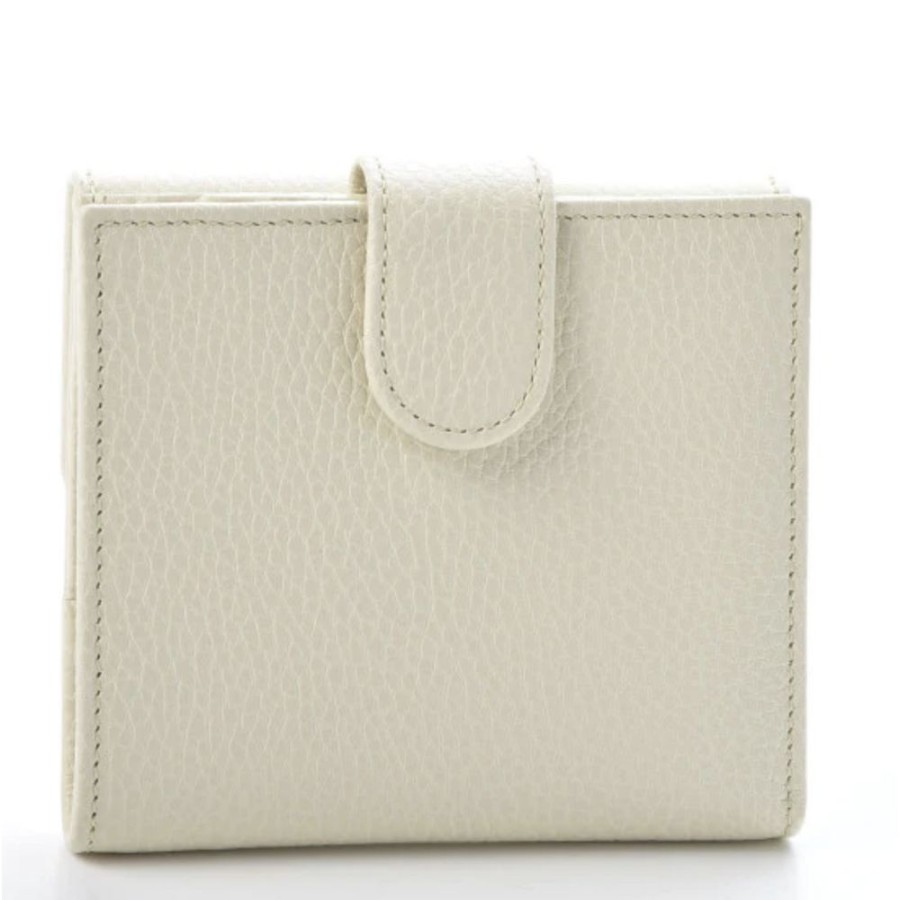 Women Gucci Women'S Wallets | Gucci Elegant Ivory Bifold Leather Wallet For Women