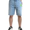 Men Dolce & Gabbana Men'S Shorts | Dolce & Gabbana Light Blue Cotton Men Bermuda Denim Shorts