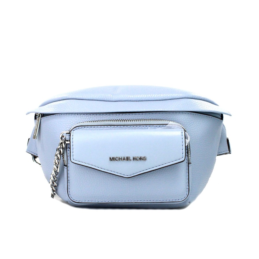 Women Michael Kors Women Belt Bags | Michael Kors Maisie Large Pale Blue 2-N-1 Waistpack Card Case Fanny Pa