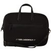 Men Karl Lagerfeld Men'S Luggage And Travel | Karl Lagerfeld Black Nylon Laptop Crossbody Bag