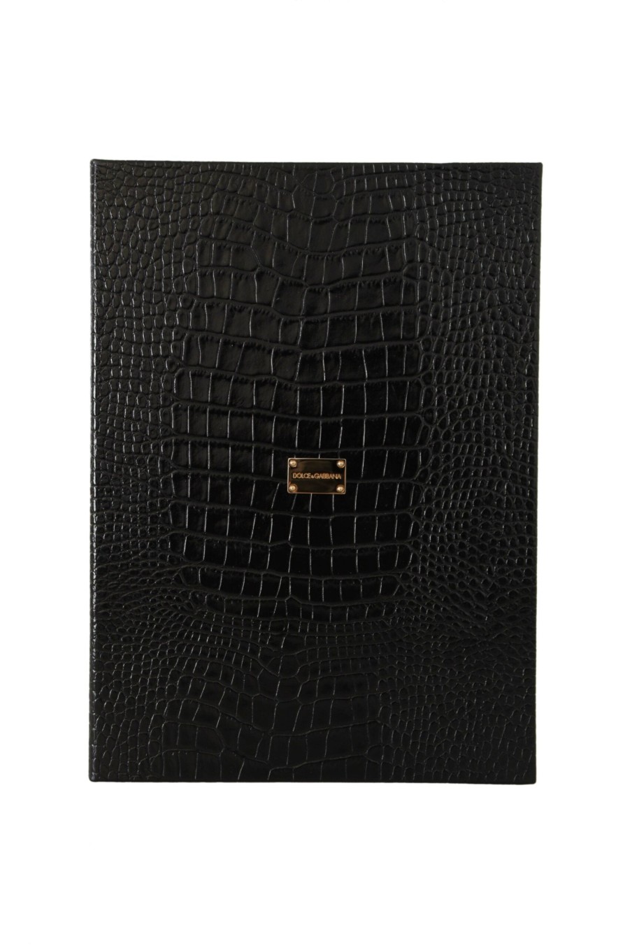 Men Dolce & Gabbana Men'S Other Accessories | Dolce & Gabbana Black Leather Booklet Decor Mens Case Catalogue Foldin