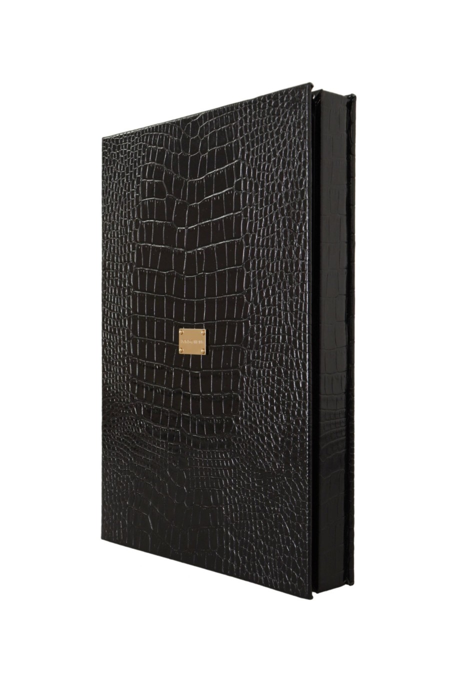 Men Dolce & Gabbana Men'S Other Accessories | Dolce & Gabbana Black Leather Booklet Decor Mens Case Catalogue Foldin