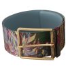 Women Dolce & Gabbana Women'S Belts | Dolce & Gabbana Multicolor Leather Floral Embroid Logo Buckle Belt