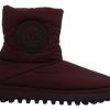 Men Dolce & Gabbana Men'S Boots | Dolce & Gabbana Bordeaux Nylon Boots Padded Mid Shoes