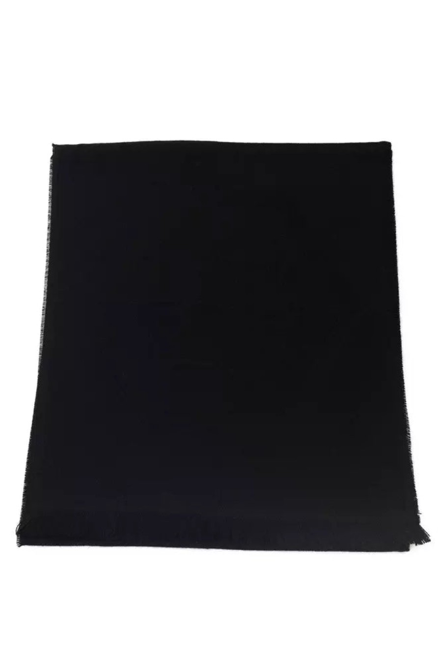 Men Philipp Plein Men'S Scarves | Philipp Plein Elegant Fringed Logo Scarf - Black Wool Blend